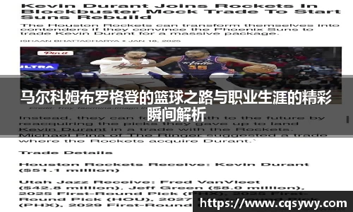 马尔科姆布罗格登的篮球之路与职业生涯的精彩瞬间解析